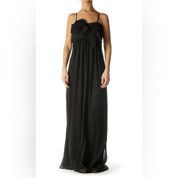 Max And Cleo Black Maxi Prom Dress Size 4 - Picture 1 of 10